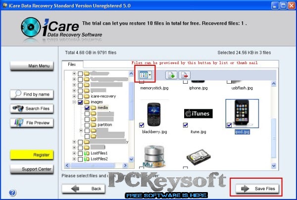 Data recovery with crack