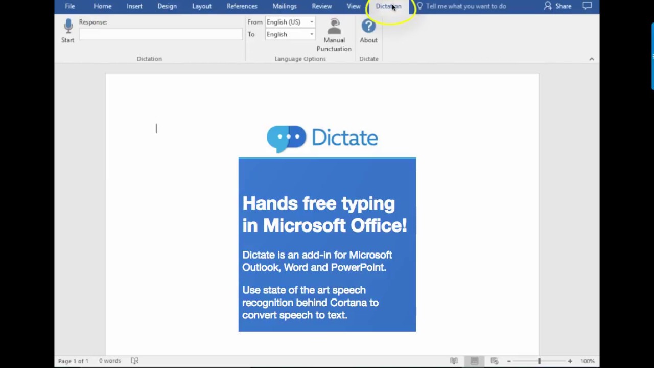 Voice to text microsoft word